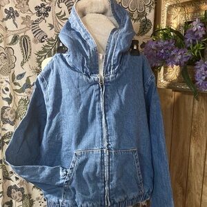 Cat & Jack Light Blue Jean Jacket with Cream Lining